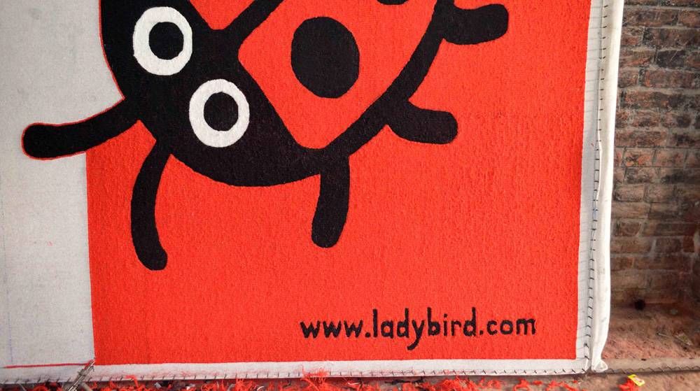 Ladybird rug in production