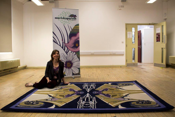 Mariska Parent with custom rug